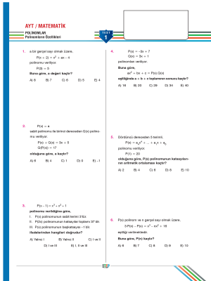 AYT MATEMATİK YAPRAK TEST